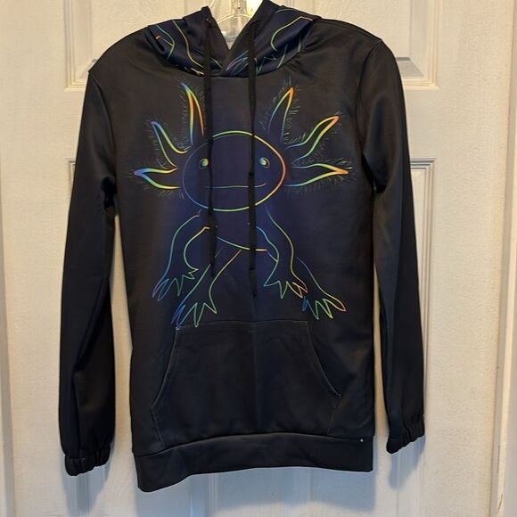 MODIYIWU Kids Stylized Rainbow Axolotl Hoodie size medium - Picture 5 of 9